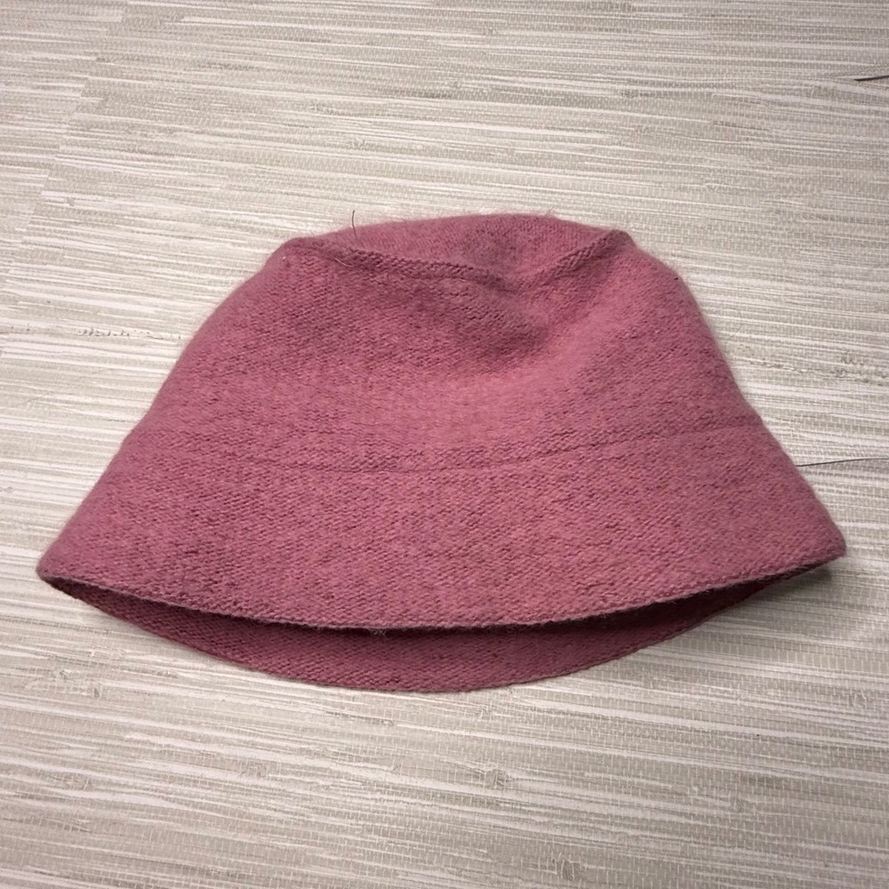 Betmar New‎ York Pink Angora Blend Fuzzy Bucket Hat Vintage H637 Dusty Rose